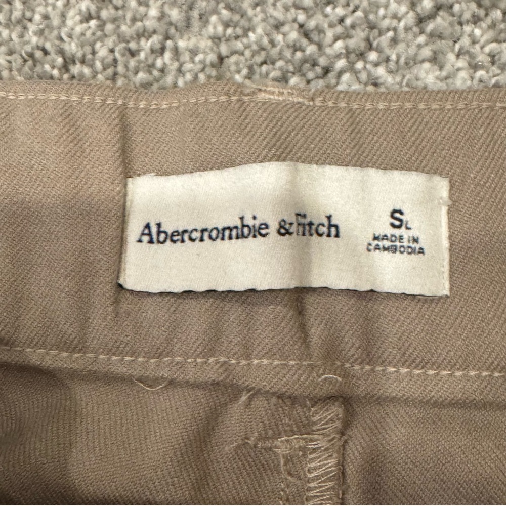 ABERCROMBIE & FITCH Sloane Wide-Leg Trouser Pants Tan Beige EUC Size Small Long - Picture 6 of 11